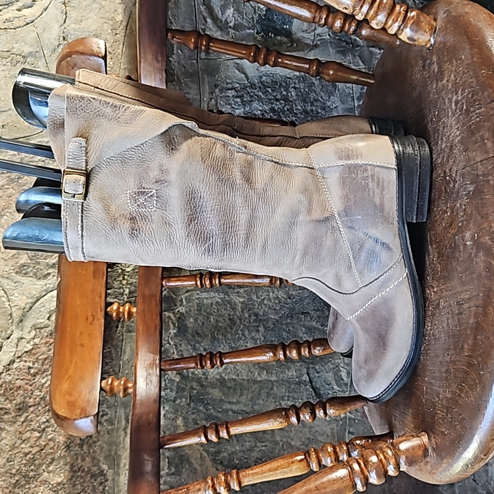 Italian Leather Slouch Boots